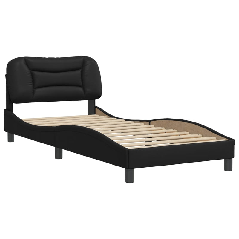 Bed Frame without Mattress Black 90x190 cm Faux Leather Payday Deals