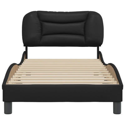 Bed Frame without Mattress Black 90x190 cm Faux Leather Payday Deals