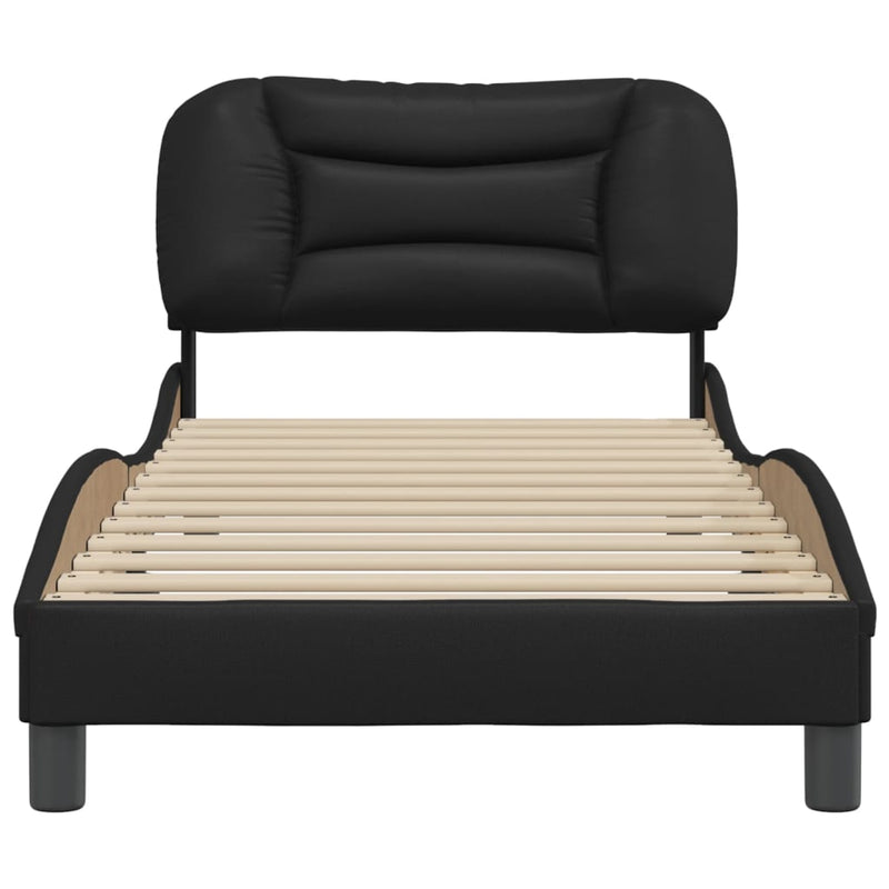 Bed Frame without Mattress Black 90x190 cm Faux Leather Payday Deals