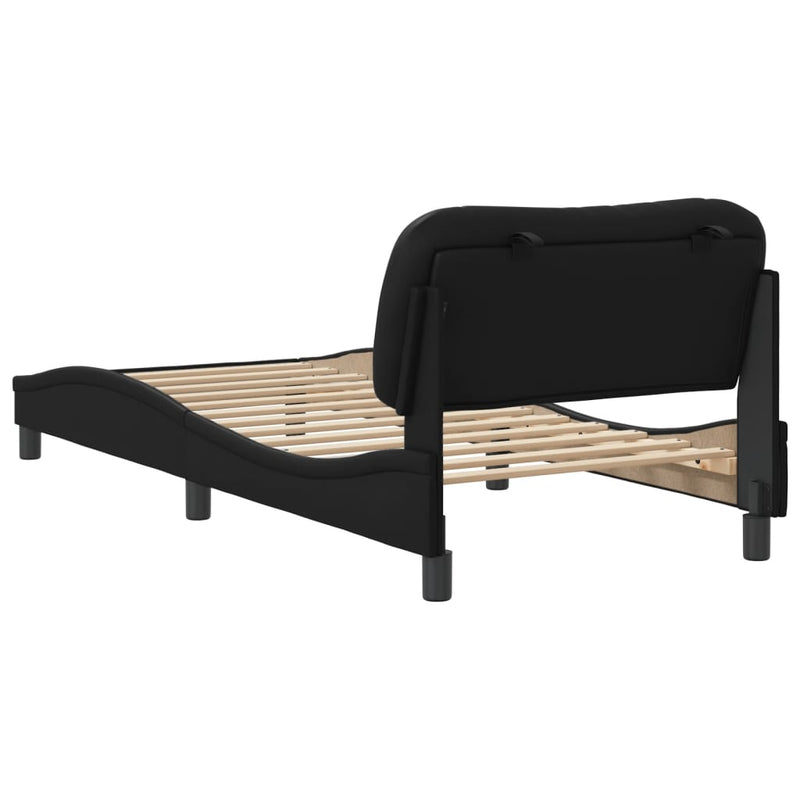 Bed Frame without Mattress Black 90x190 cm Faux Leather Payday Deals