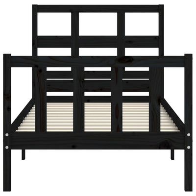 Bed Frame without Mattress Black 90x190 cm Solid Wood Pine Payday Deals