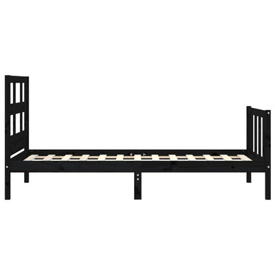 Bed Frame without Mattress Black 90x190 cm Solid Wood Pine Payday Deals