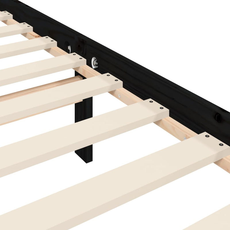 Bed Frame without Mattress Black 90x190 cm Solid Wood Pine Payday Deals