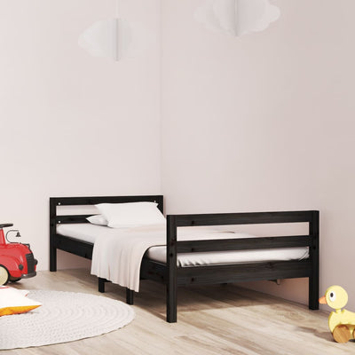 Bed Frame without Mattress Black 90x190 cm Solid Wood Pine Payday Deals