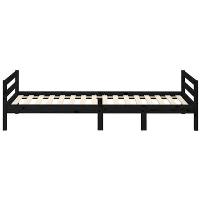 Bed Frame without Mattress Black 90x190 cm Solid Wood Pine Payday Deals