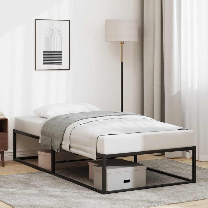 Bed Frame without Mattress Black 92x187 cm Single Metal Payday Deals