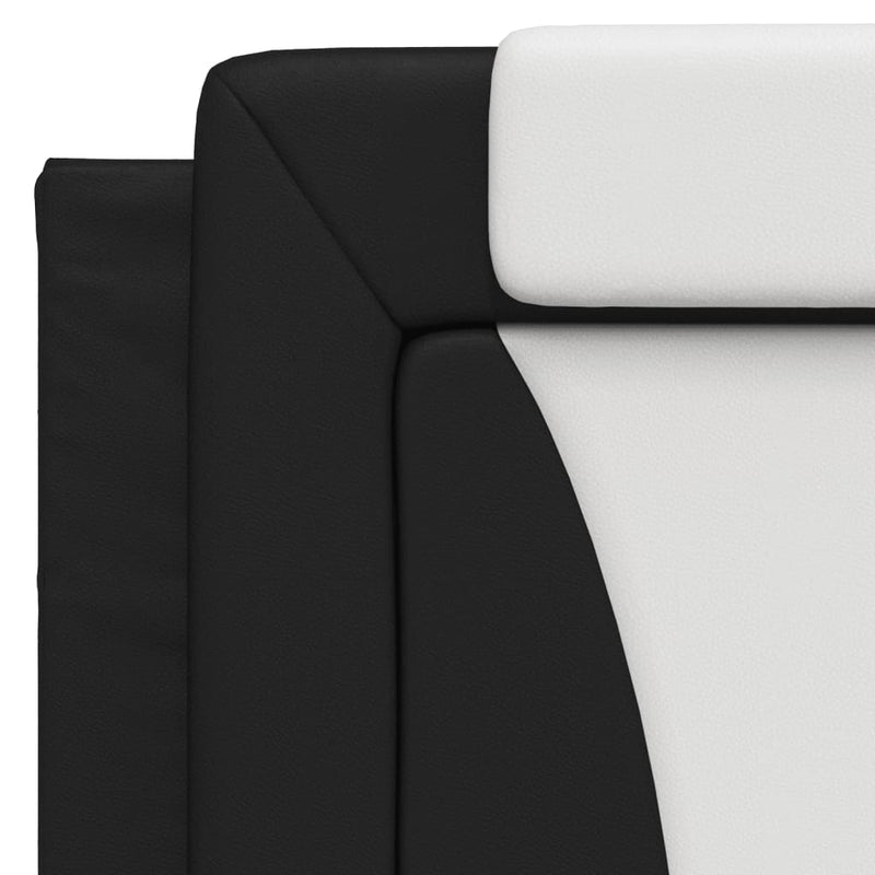 Bed Frame without Mattress Black and White 107x203 cm King Single Faux Leather Payday Deals