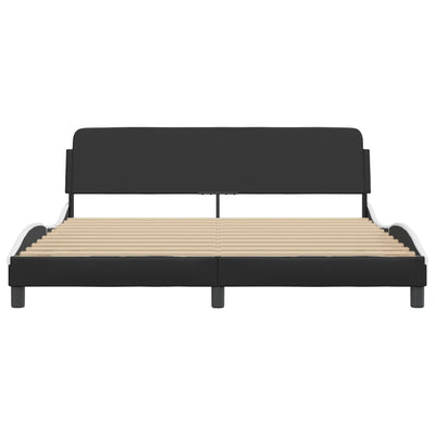 Bed Frame without Mattress Black and White 183x203 cm King Faux Leather Payday Deals