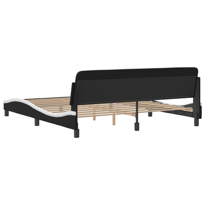 Bed Frame without Mattress Black and White 183x203 cm King Faux Leather Payday Deals