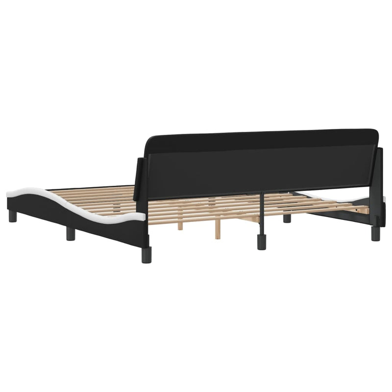 Bed Frame without Mattress Black and White 183x203 cm King Faux Leather Payday Deals