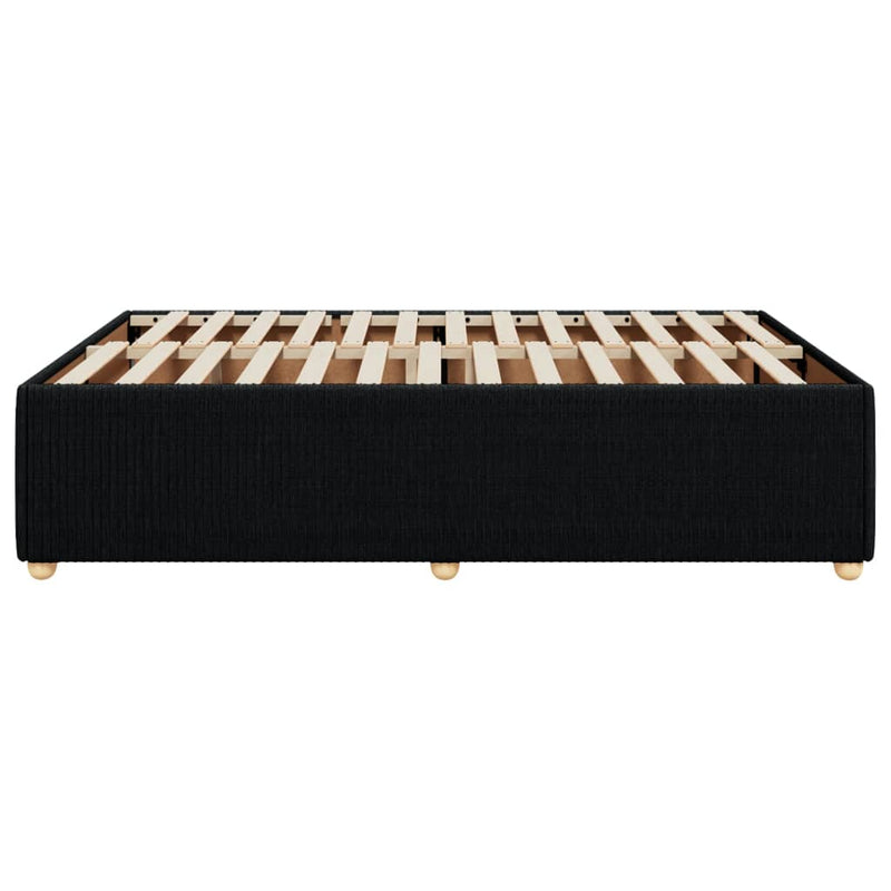 Bed Frame without Mattress Black Double Fabric Payday Deals