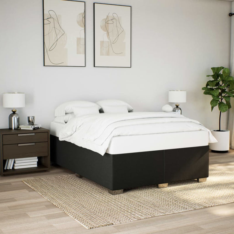 Bed Frame without Mattress Black Double Fabric Payday Deals