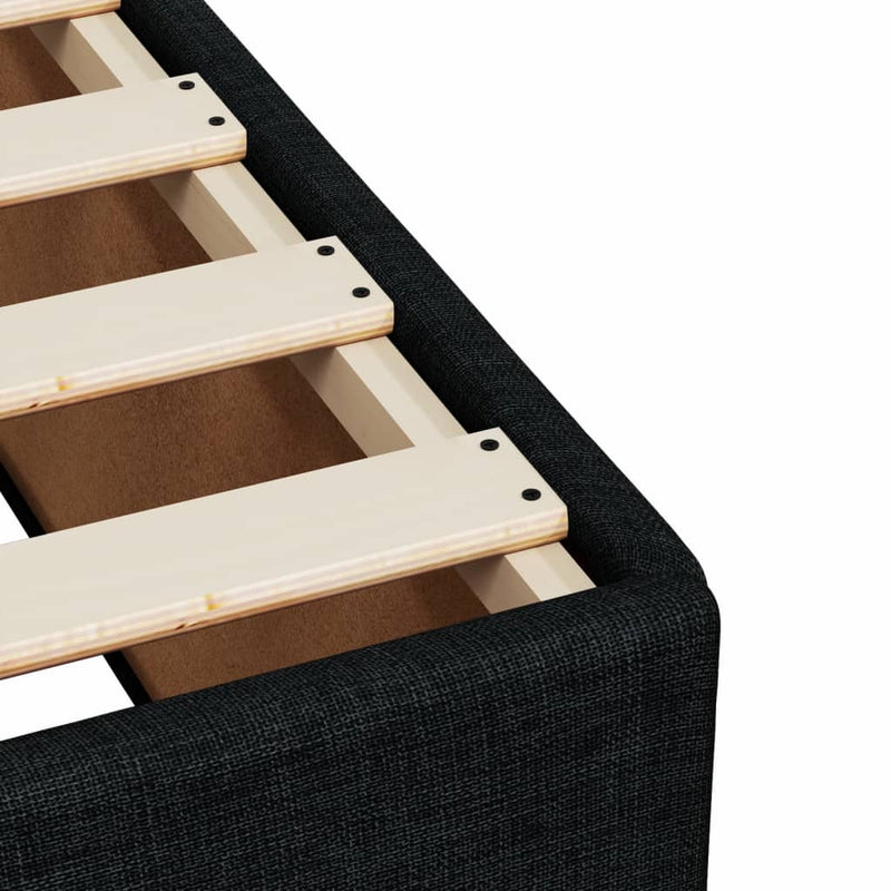 Bed Frame without Mattress Black Double Fabric Payday Deals