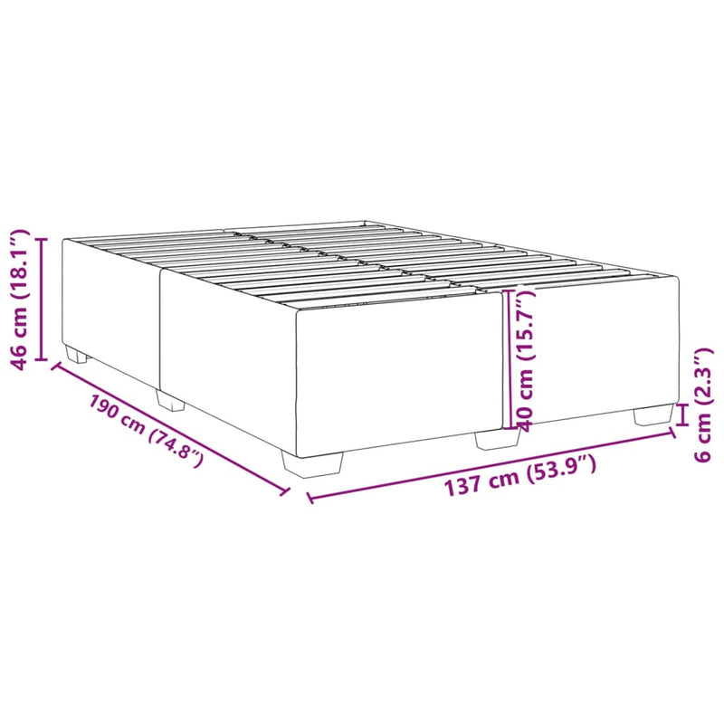 Bed Frame without Mattress Black Double Fabric Payday Deals