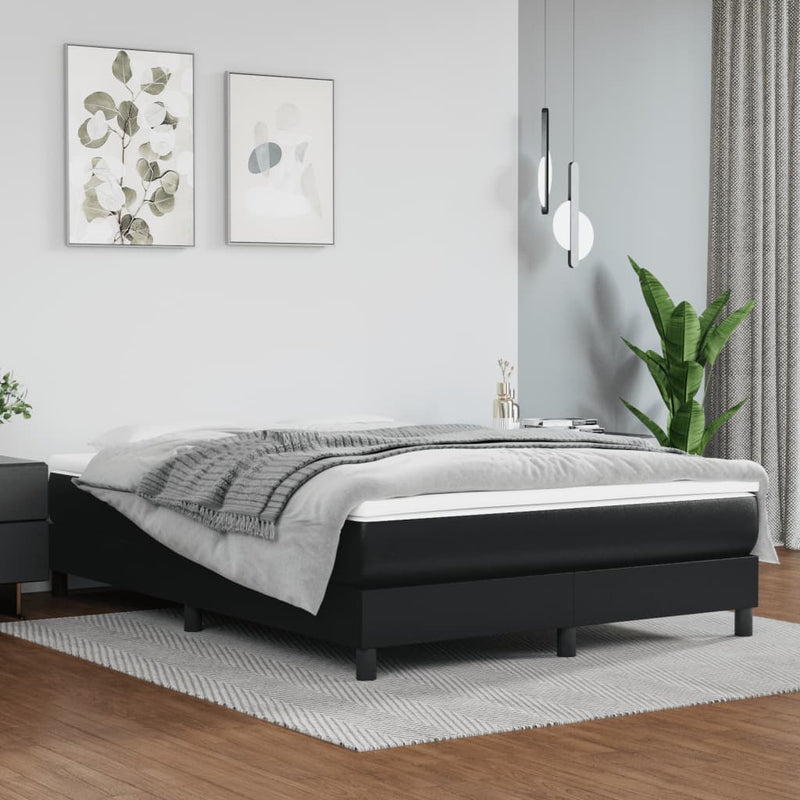 Bed Frame without Mattress Black Double Faux Leather Payday Deals