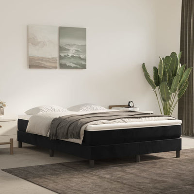 Bed Frame without Mattress Black Double Velvet