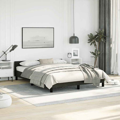Bed Frame without Mattress Black Double Velvet Payday Deals