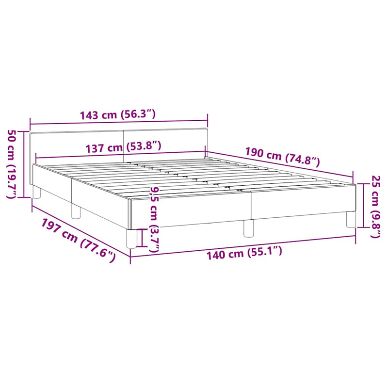 Bed Frame without Mattress Black Double Velvet Payday Deals