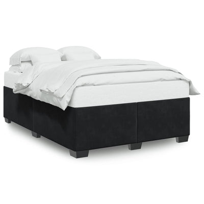 Bed Frame without Mattress Black Double Velvet Payday Deals