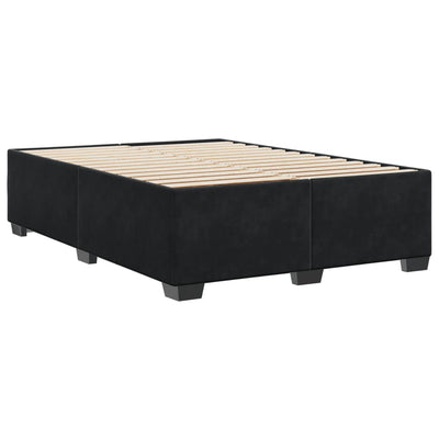 Bed Frame without Mattress Black Double Velvet Payday Deals