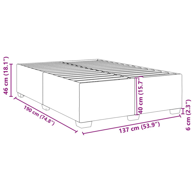 Bed Frame without Mattress Black Double Velvet Payday Deals