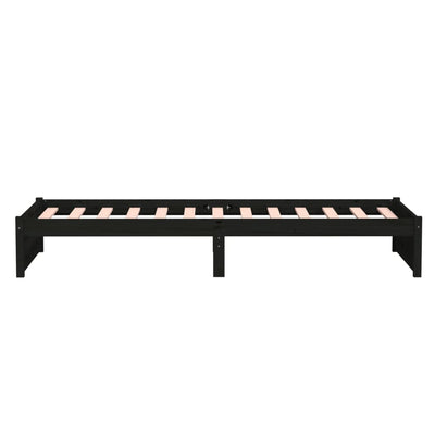 Bed Frame without Mattress Black Solid Wood 90x190 cm Payday Deals