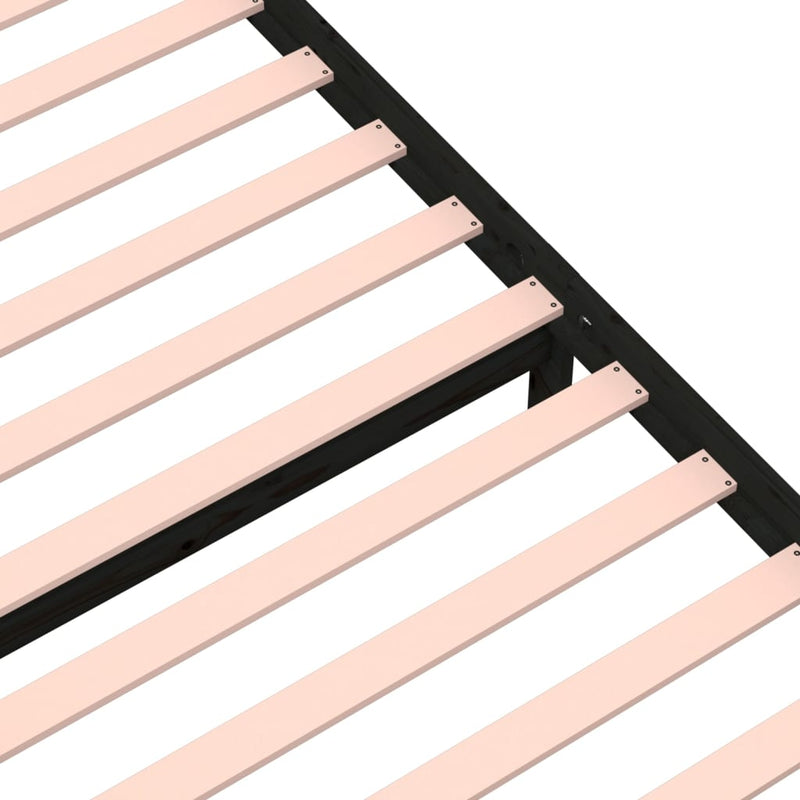 Bed Frame without Mattress Black Solid Wood 90x190 cm Payday Deals