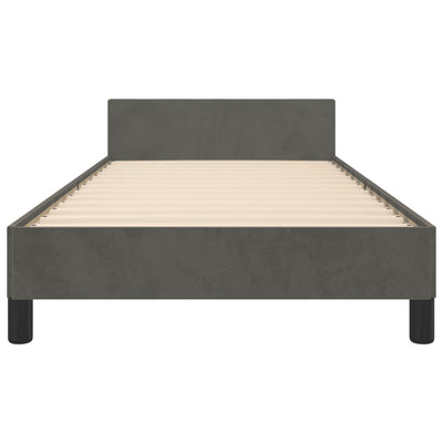 Bed Frame without Mattress Dark Grey 107x203 cm King Single Size Velvet Payday Deals