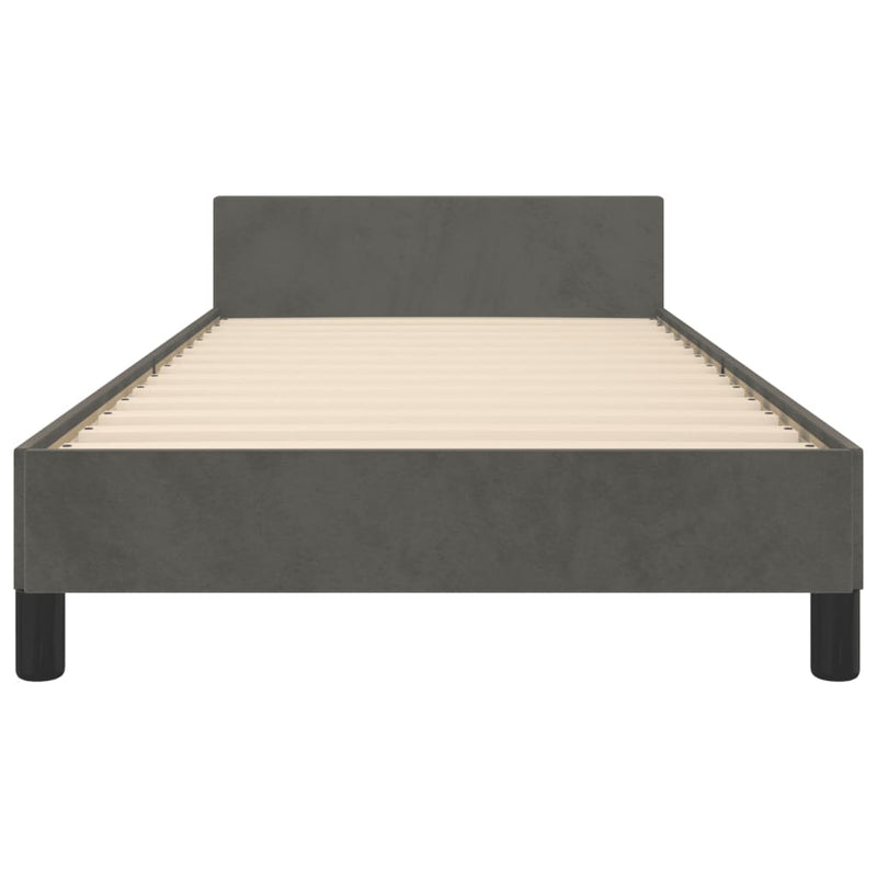 Bed Frame without Mattress Dark Grey 107x203 cm King Single Size Velvet Payday Deals