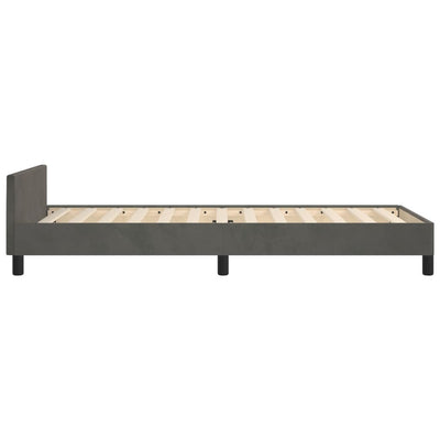 Bed Frame without Mattress Dark Grey 107x203 cm King Single Size Velvet Payday Deals