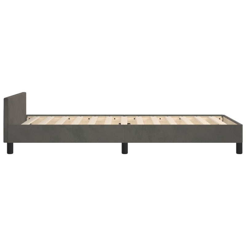 Bed Frame without Mattress Dark Grey 107x203 cm King Single Size Velvet Payday Deals