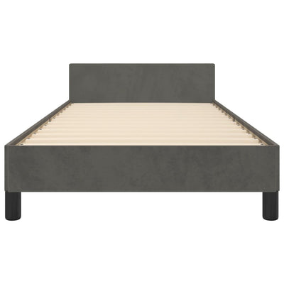 Bed Frame without Mattress Dark Grey 107x203 cm King Single Size Velvet Payday Deals
