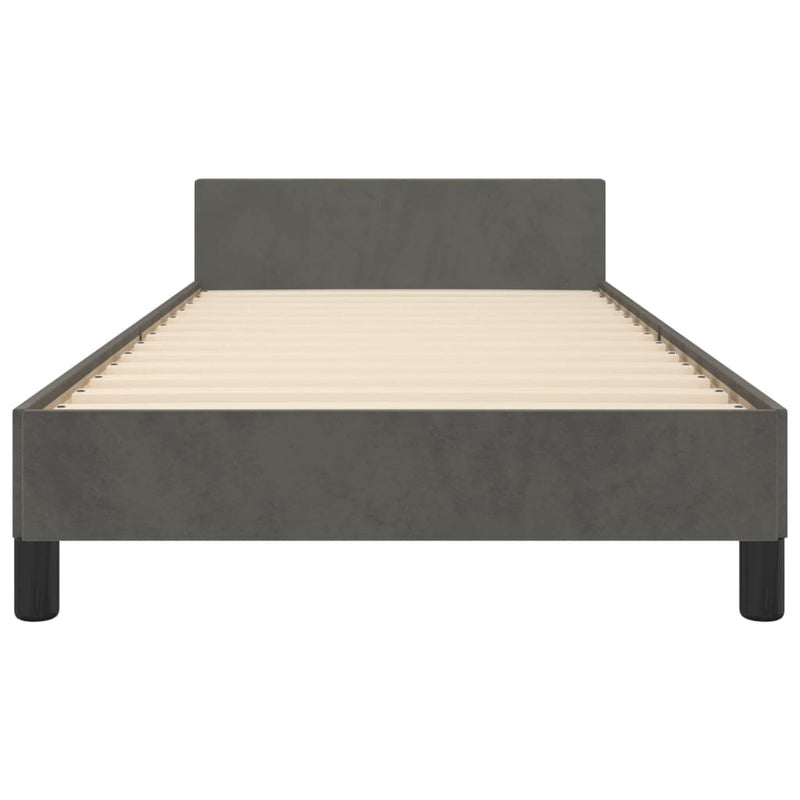 Bed Frame without Mattress Dark Grey 107x203 cm King Single Size Velvet Payday Deals