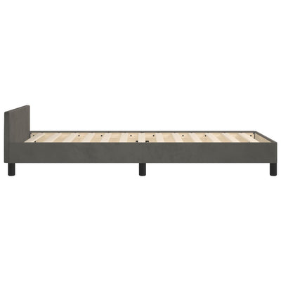 Bed Frame without Mattress Dark Grey 107x203 cm King Single Size Velvet Payday Deals