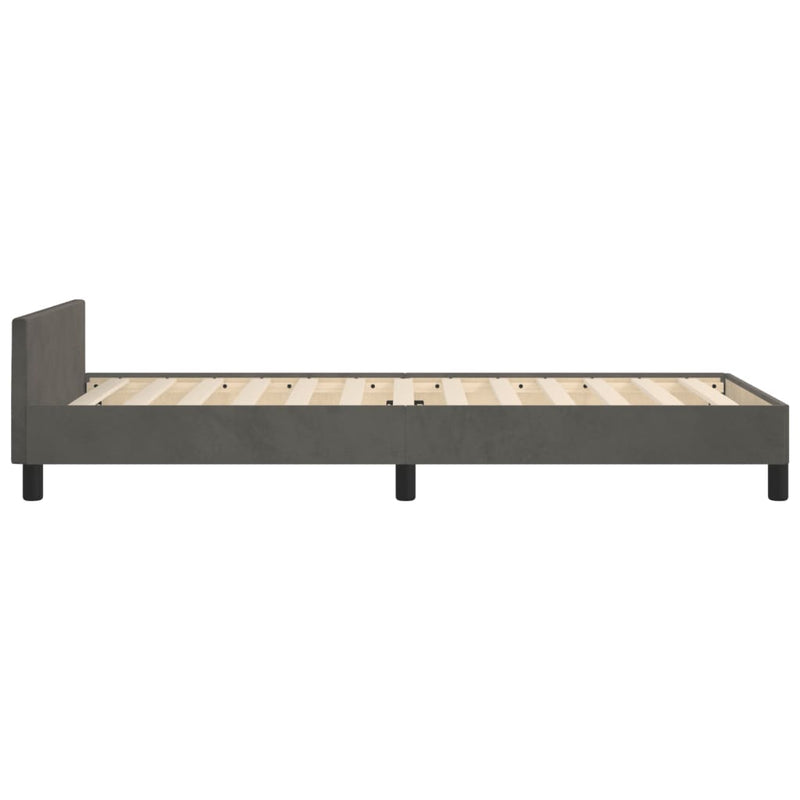 Bed Frame without Mattress Dark Grey 107x203 cm King Single Size Velvet Payday Deals