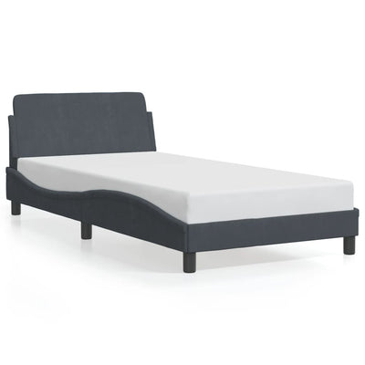 Bed Frame without Mattress Dark Grey 107x203 cm King Single Velvet Payday Deals