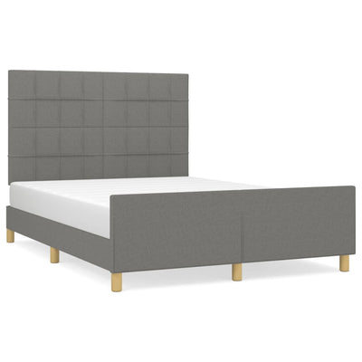 Bed Frame without Mattress Dark Grey 137x187 cm Double Fabric Payday Deals