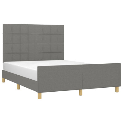 Bed Frame without Mattress Dark Grey 137x187 cm Double Fabric Payday Deals