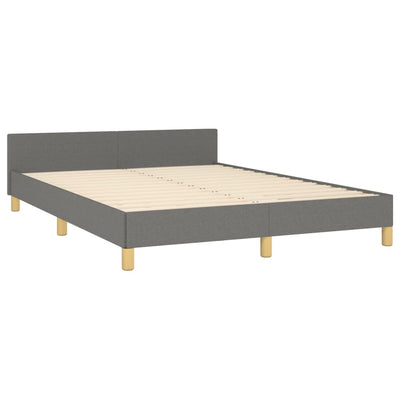 Bed Frame without Mattress Dark Grey 137x187 cm Double Fabric Payday Deals