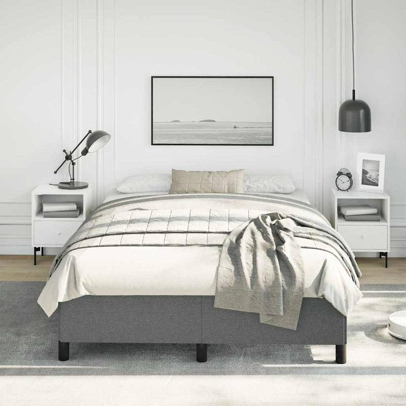 Bed Frame without Mattress Dark Grey 137x187 cm Double Fabric Payday Deals