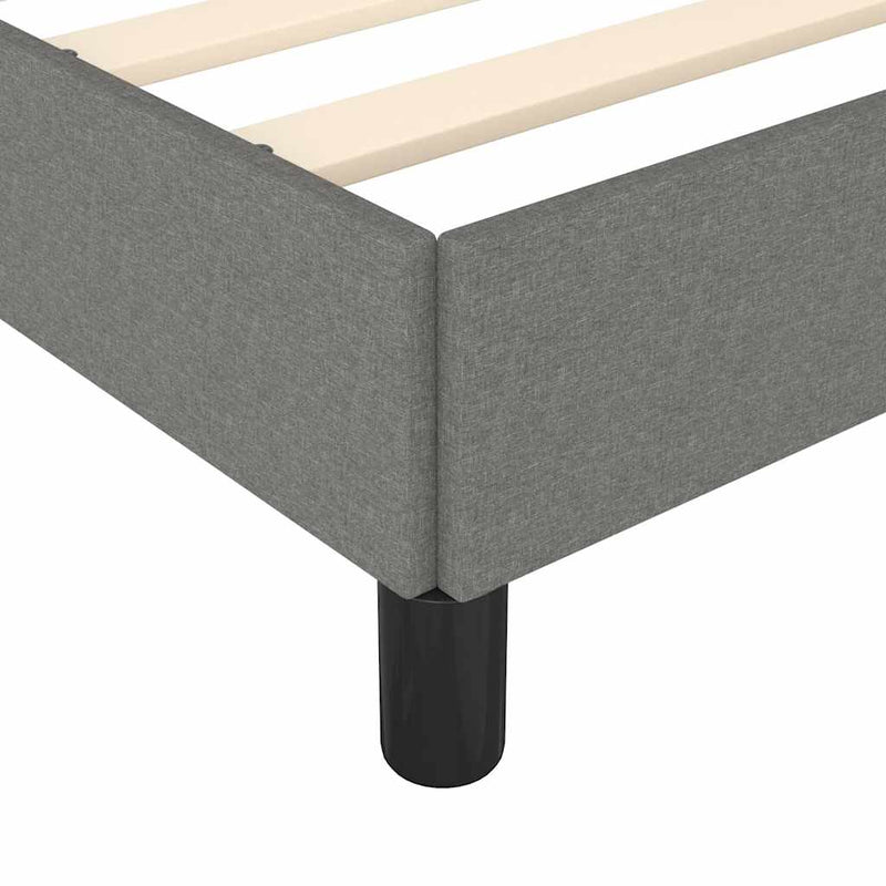 Bed Frame without Mattress Dark Grey 137x187 cm Double Fabric Payday Deals