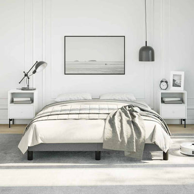 Bed Frame without Mattress Dark Grey 137x187 cm Double Fabric Payday Deals