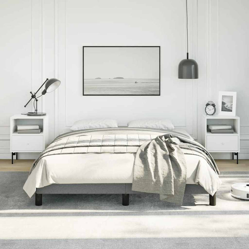 Bed Frame without Mattress Dark Grey 137x187 cm Double Fabric Payday Deals