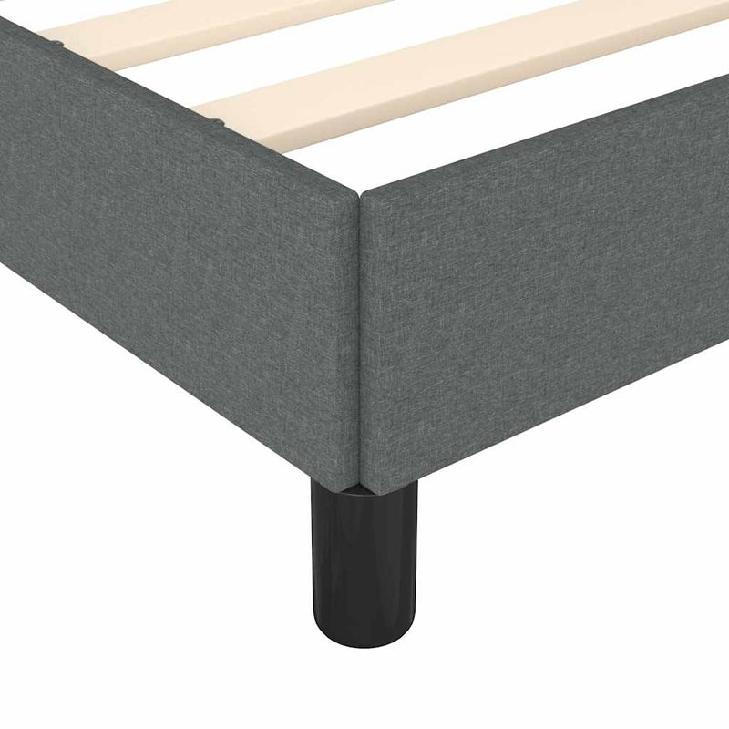 Bed Frame without Mattress Dark Grey 137x187 cm Double Fabric Payday Deals