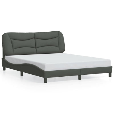 Bed Frame without Mattress Dark Grey 152x203 cm Queen Fabric Payday Deals