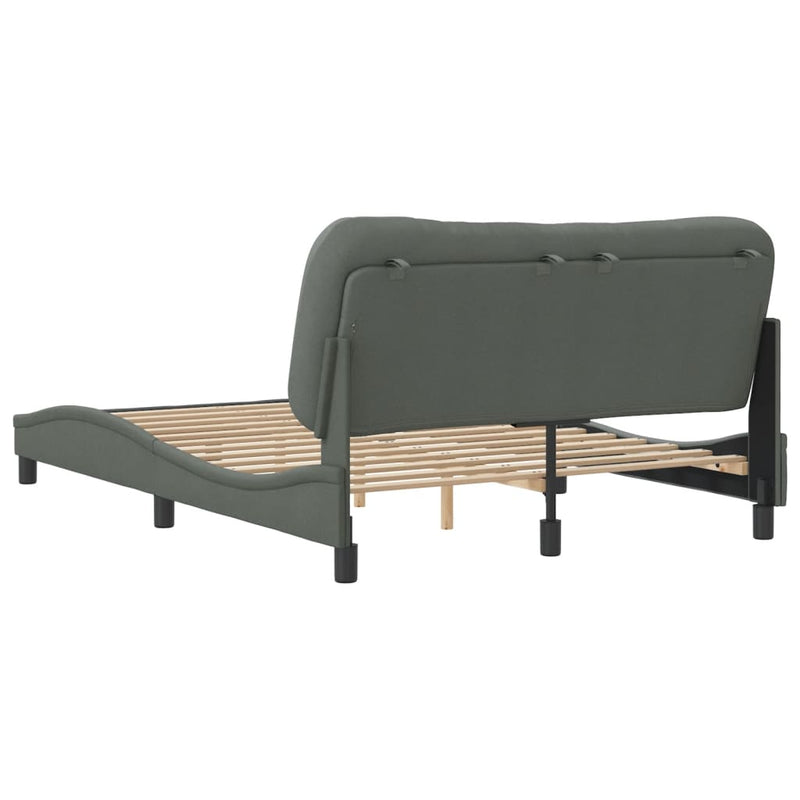 Bed Frame without Mattress Dark Grey 152x203 cm Queen Fabric Payday Deals