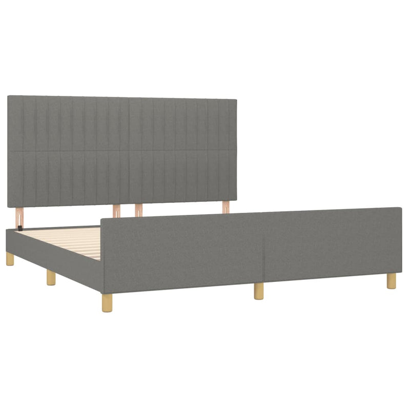 Bed Frame without Mattress Dark Grey 152x203 cm Queen Fabric Payday Deals
