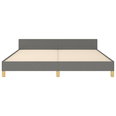 Bed Frame without Mattress Dark Grey 152x203 cm Queen Fabric Payday Deals