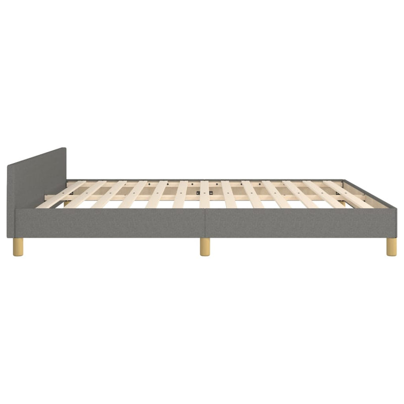 Bed Frame without Mattress Dark Grey 152x203 cm Queen Fabric Payday Deals