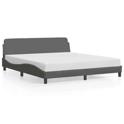Bed Frame without Mattress Dark Grey 183x203 cm King Fabric Payday Deals